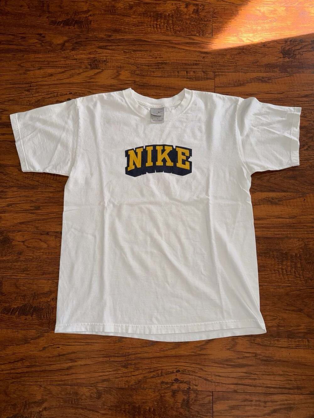 Vintage Nike Collegiate Block Letter Spellout T-Shirt White Size M